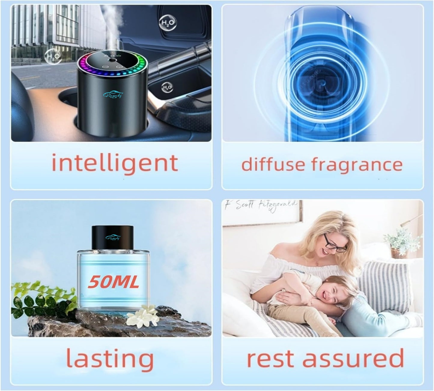 Kinysuky Electric Aromatherapy diffusers/air freshener with Ultrasonic Mist technongy to Spray Natural Fragrance to Improve air Quality