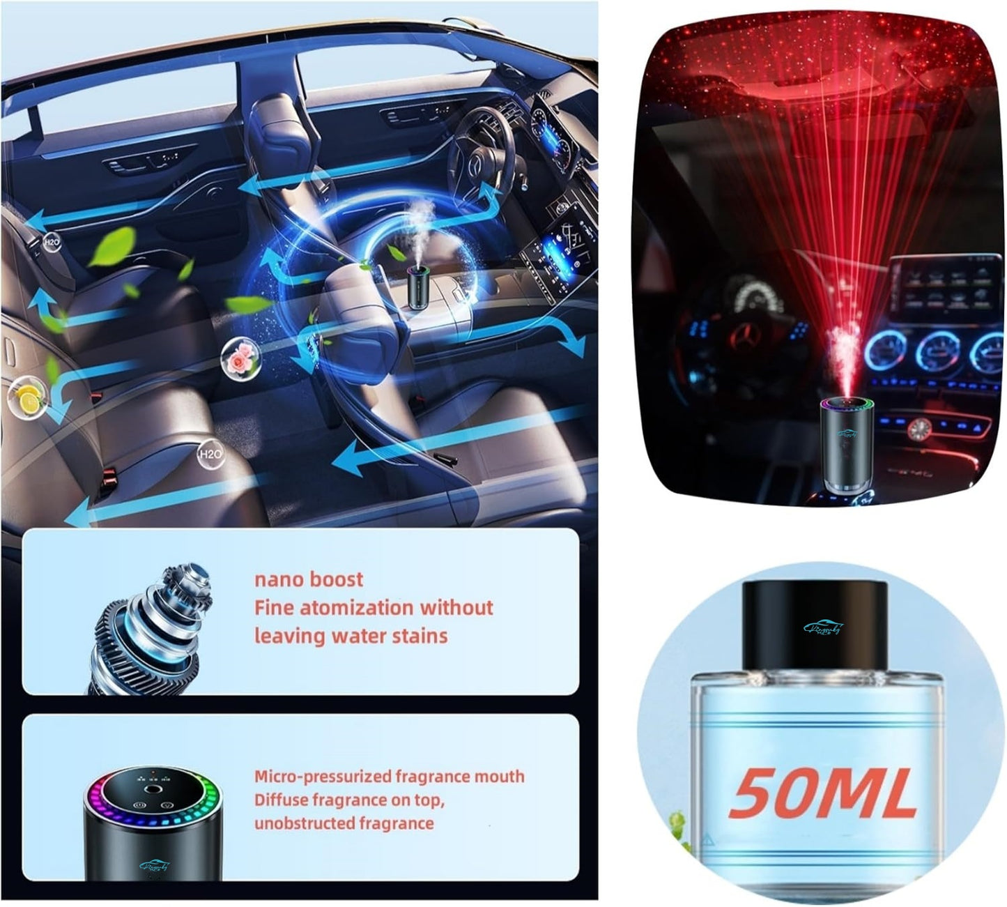 Kinysuky Electric Aromatherapy diffusers/air freshener with Ultrasonic Mist technongy to Spray Natural Fragrance to Improve air Quality