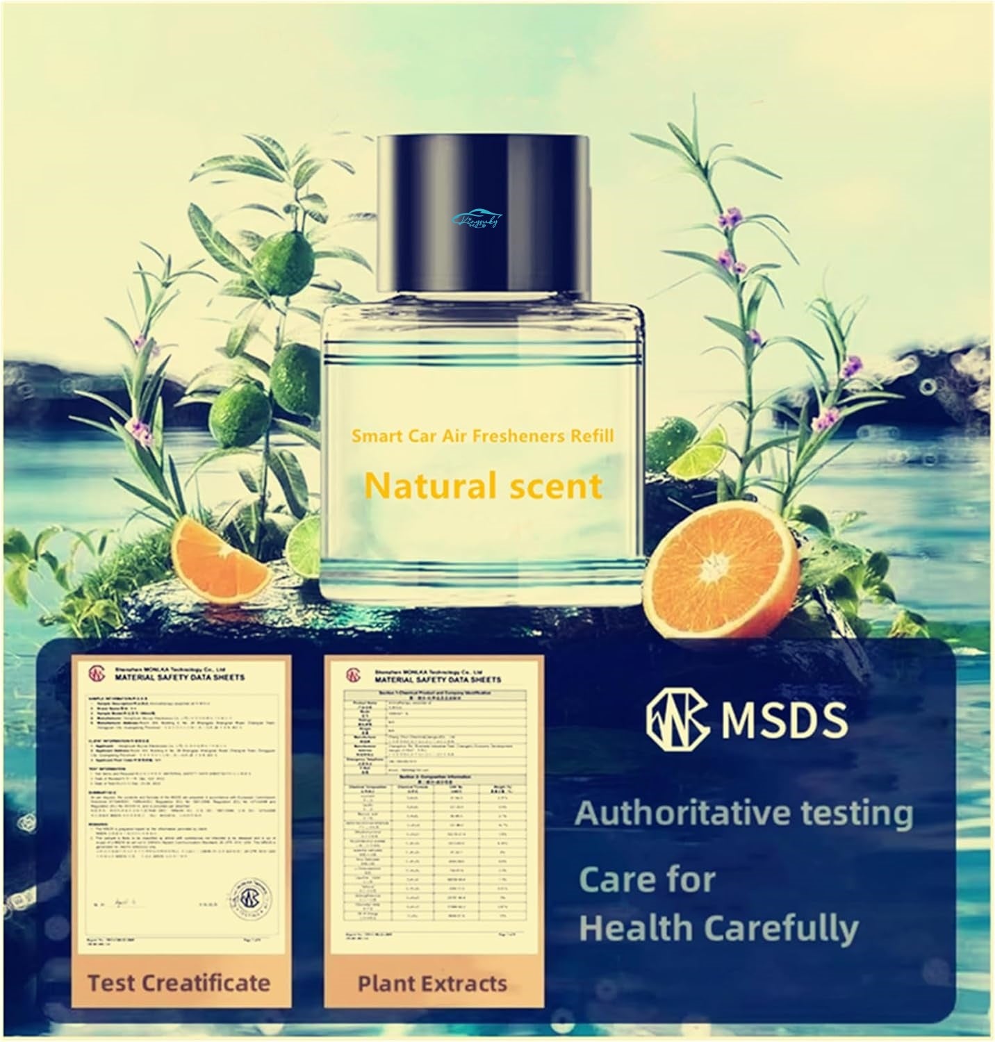 Kinysuky car Air Fresheners for 577/579 Dedicated Perfume Refill - 45ml - Can be Used for 2~6 Months - Made with Natural Plant Extracts - French Imported Fragrance - 3 Varied Scents Available